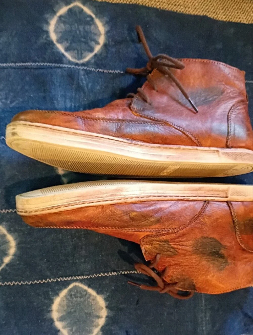 BED|STU Men's Cognac Leather Lace-Up Boots